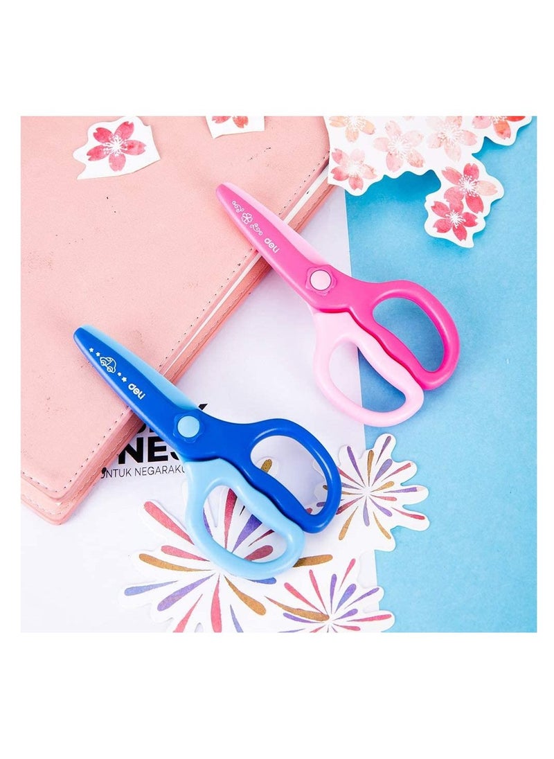 Deli 2-Piece Full Plastic Child Safe Scissors Set Multicolour  - Image 3