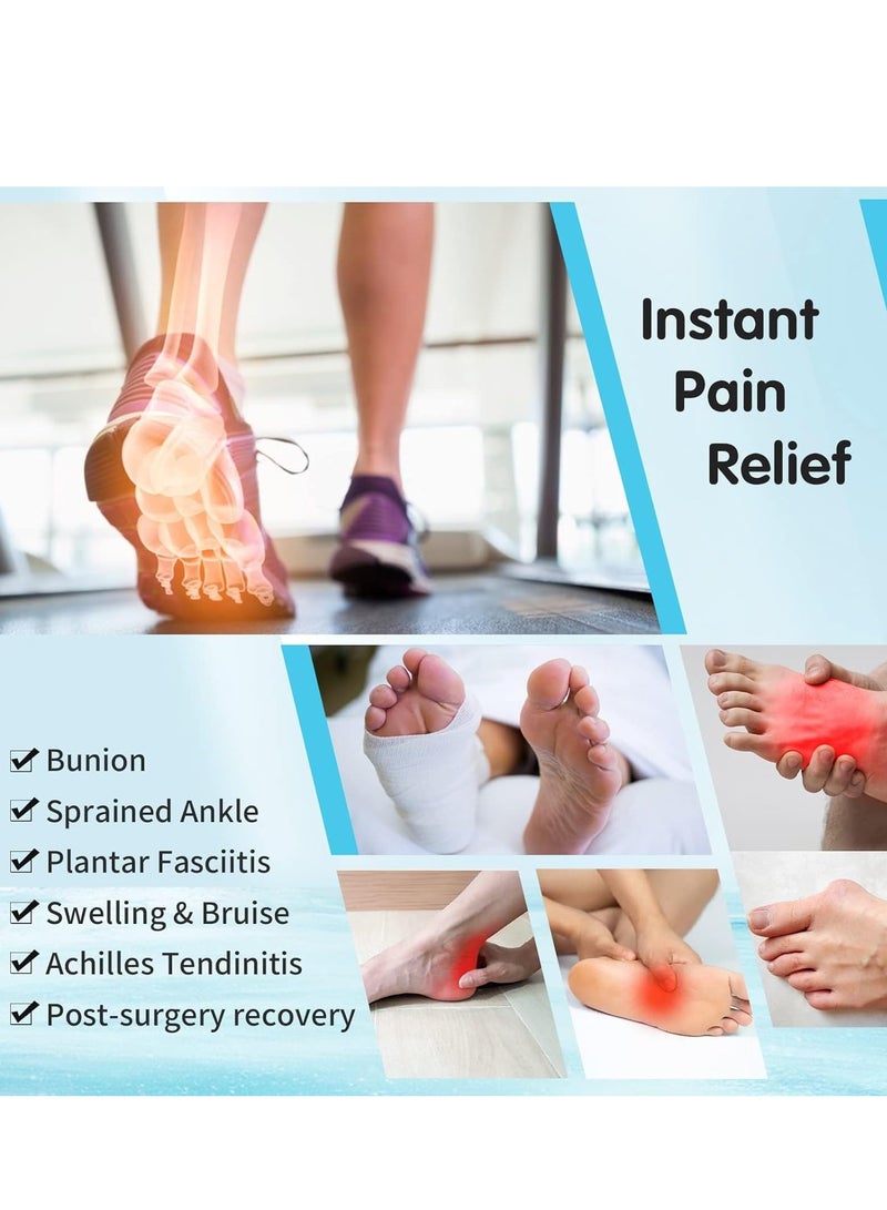SYOSI جورب علاجي بارد من الجل قابل لإعادة الاستخدام للتدفئة والعلاج، ولف كيس ثلج حول الكاحل والقدم لعلاج الإصابات، وتسكين فوري للألم في التهاب وتر العرقوب، والتهاب اللفافة الأخمصية، والكعب - قطعة واحدة - Image 2