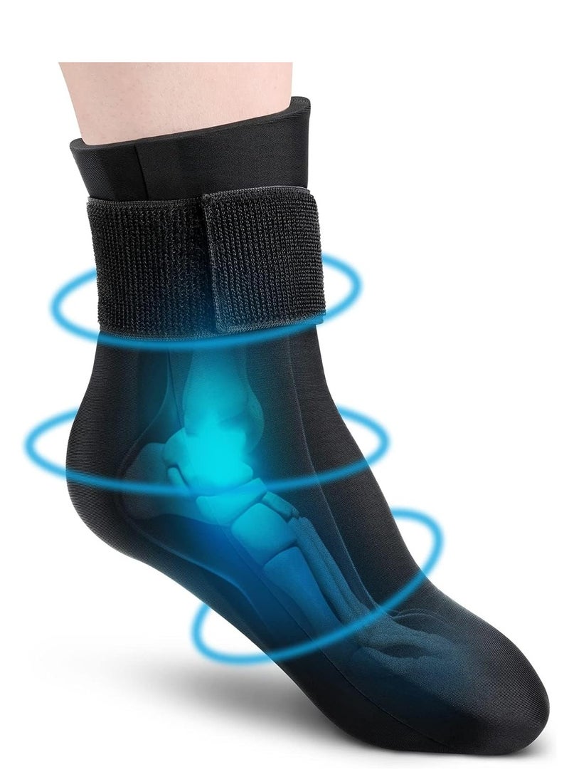 SYOSI جورب علاجي بارد من الجل قابل لإعادة الاستخدام للتدفئة والعلاج، ولف كيس ثلج حول الكاحل والقدم لعلاج الإصابات، وتسكين فوري للألم في التهاب وتر العرقوب، والتهاب اللفافة الأخمصية، والكعب - قطعة واحدة - Image 1