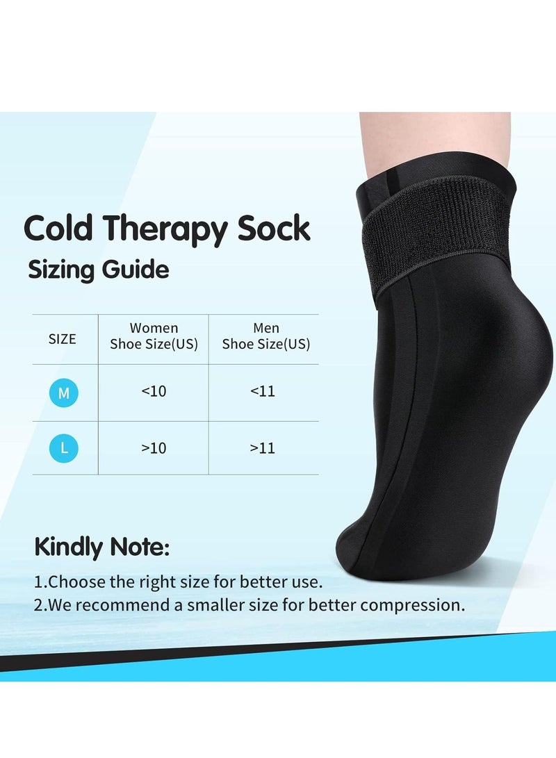 SYOSI جورب علاجي بارد من الجل قابل لإعادة الاستخدام للتدفئة والعلاج، ولف كيس ثلج حول الكاحل والقدم لعلاج الإصابات، وتسكين فوري للألم في التهاب وتر العرقوب، والتهاب اللفافة الأخمصية، والكعب - قطعة واحدة - Image 5