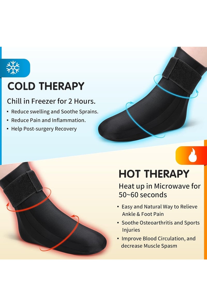 SYOSI جورب علاجي بارد من الجل قابل لإعادة الاستخدام للتدفئة والعلاج، ولف كيس ثلج حول الكاحل والقدم لعلاج الإصابات، وتسكين فوري للألم في التهاب وتر العرقوب، والتهاب اللفافة الأخمصية، والكعب - قطعة واحدة - Image 3