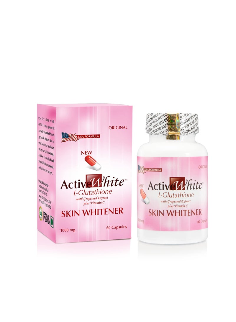 Active White Skin Whitener Capsules – Advanced L-Glutathione with Grapeseed and Vitamin C - Image 1