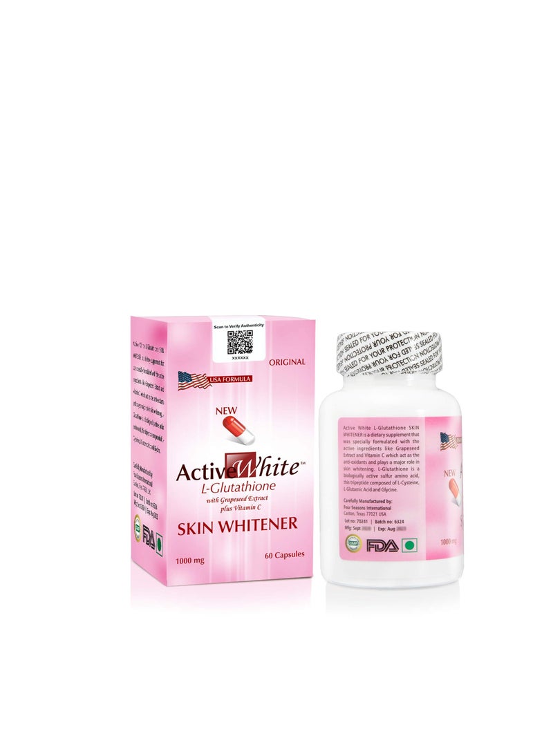 Active White Skin Whitener Capsules – Advanced L-Glutathione with Grapeseed and Vitamin C - Image 3