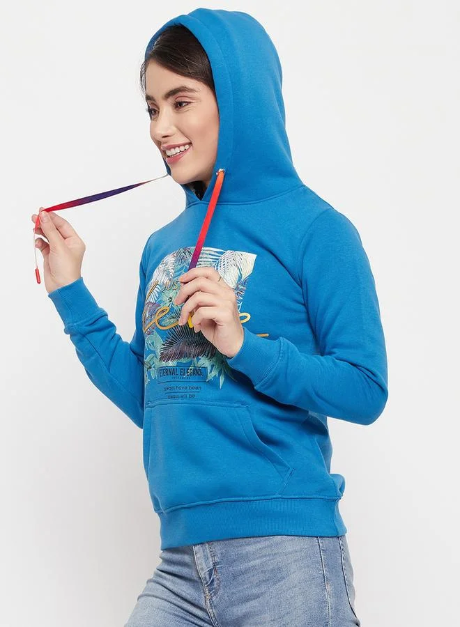 DUKE Tropical Graphic Print Front Pocket Hoodie by Styli