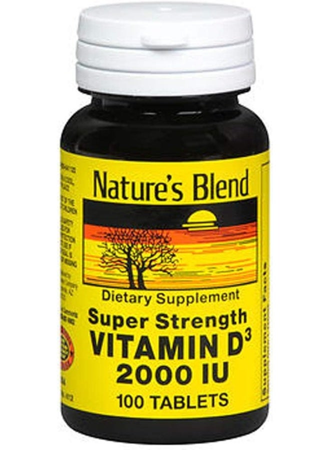 Nature's Blend Vitamin D3 2000 IU Super Strength - 100 Tablets, Pack of 3