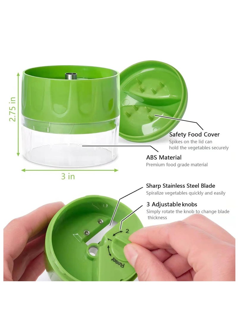 إسكدنيا مقص رزمي 3 في 1 يدوي قابل للتعديل لقطع الخضروات الدوارة (أخضر) - Image 3