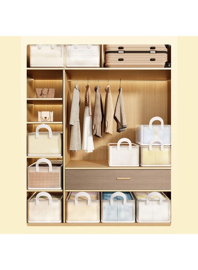 3PCS Clothes Storage Box, Stackable Wardrobe Clothes Organizer, Foldable Closet Storage Basket, Drawer Storage Organizer for Clothing, T-Shirt, Jeans, Sweaters, Toys & Books (SNX8818-27L) - Image 2
