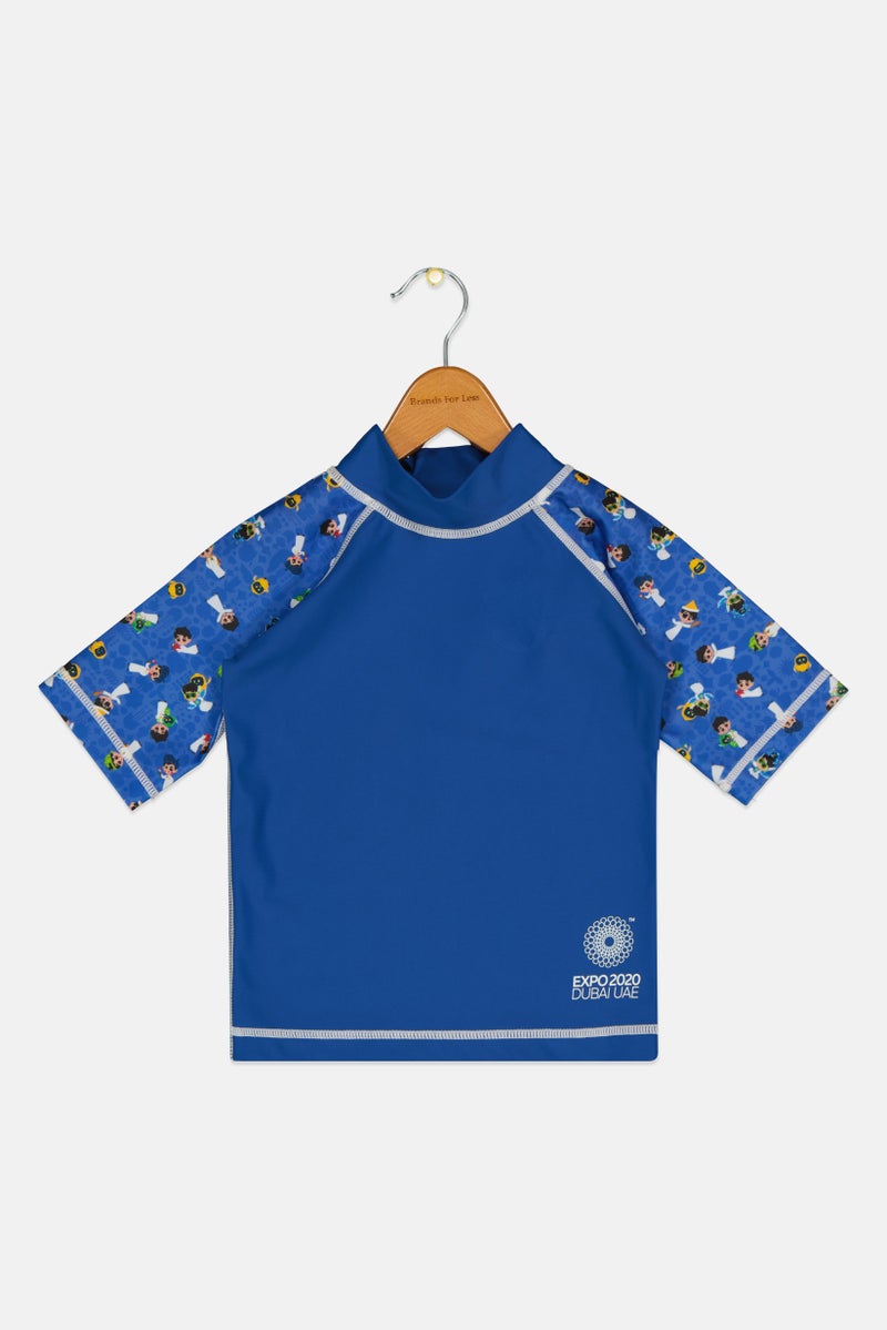 COEGA SUNWEAR Toddlers Boy Allover Print Long Sleeve Rash Guard, Multicolor  - Image 1