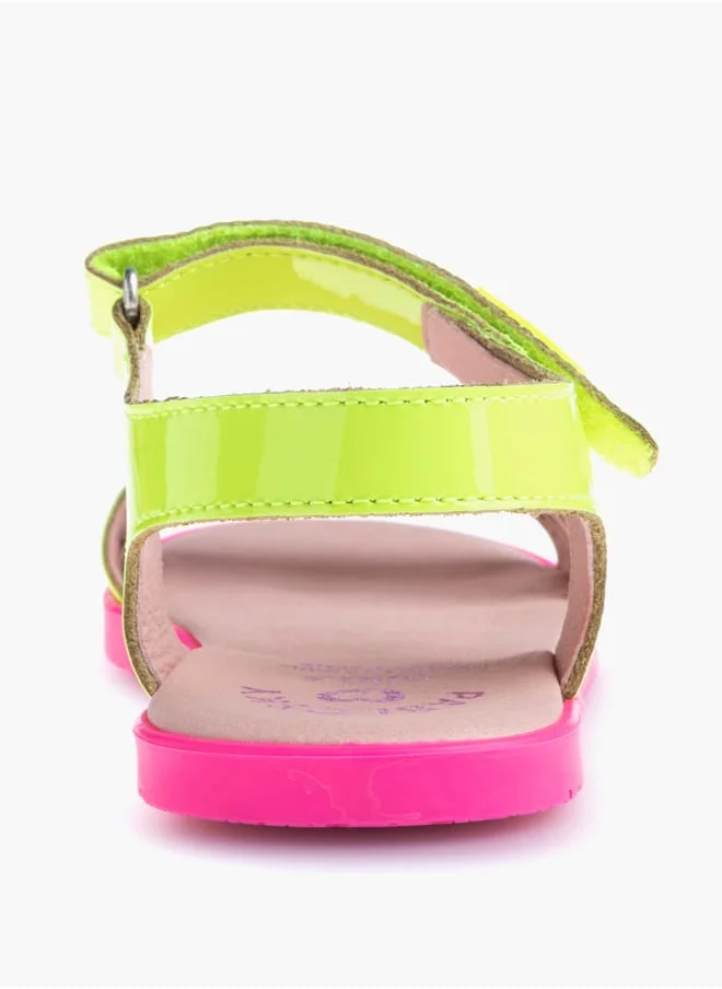بابلوسكي Girls' Cutout Detail Sandals with Hook and Loop Closure