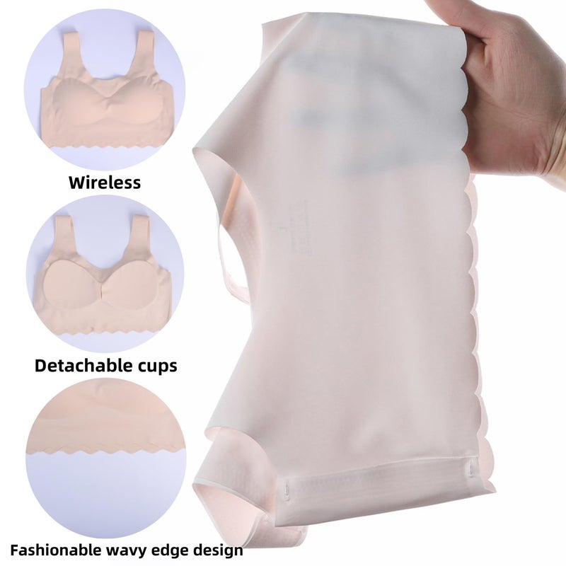 Demifill Teen Girls Seamless Bra No Show Tagless Sports Bra Training with Removable Padding Bras for Teens Pack of 6 Size 14-16 Years Mixed Color - Image 4