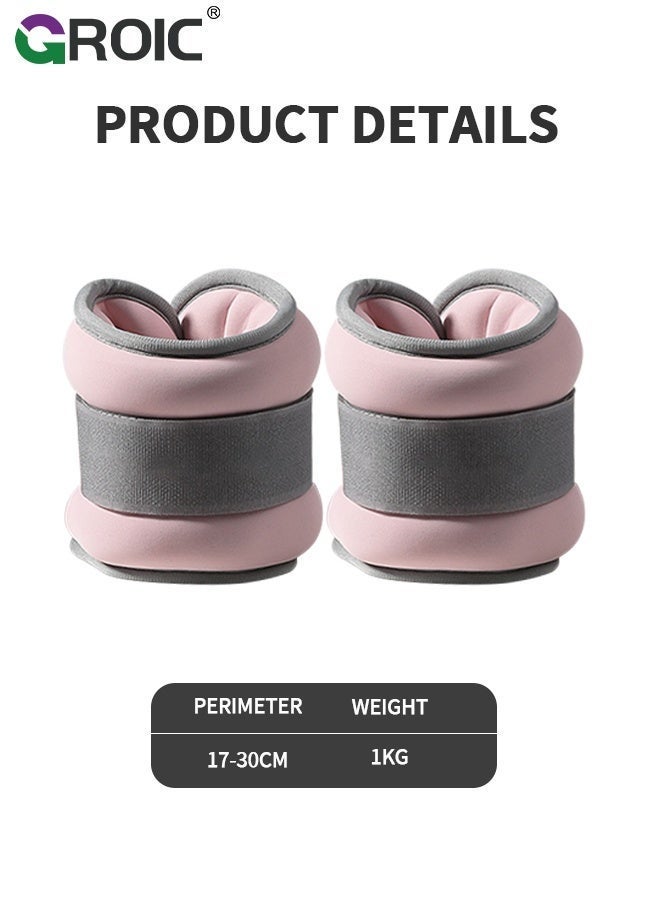 GROIC 2Pcs Ankle Weights Leg Arm Weights Wrist Weights Set with Adjustable Strap for Jogging, Gymnastics, Aerobics, Physical Therapy-1KG Pair - Image 5
