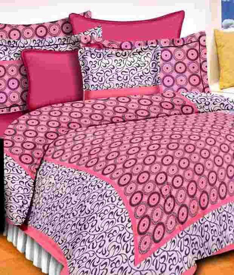 ART WORLD Double Bed Sheet with Pillow Covers Pure Cotton Rajasthani Jaipuri Traditional Printed Bed Cover (Queen Size, Pink) - Image 3