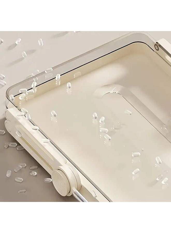 حامل علبة المناديث الحديث الشفاف مع درج قابل للسحب منظِّم يوفر المساحة - Image 3