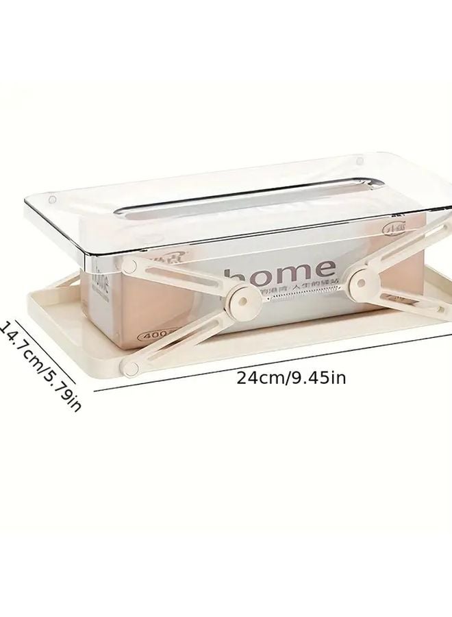 حامل علبة المناديث الحديث الشفاف مع درج قابل للسحب منظِّم يوفر المساحة - Image 5