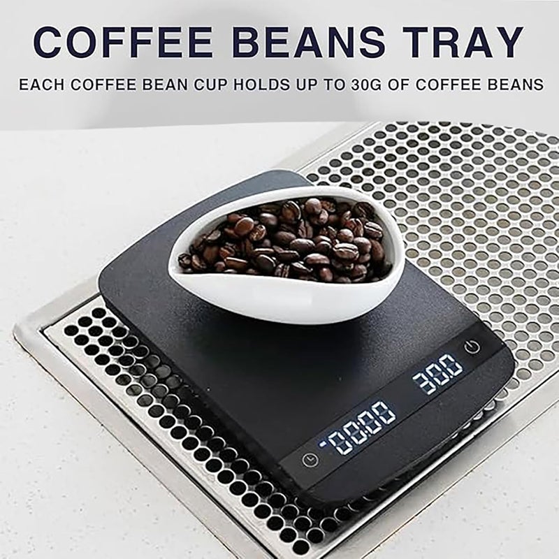 HIHIDAY 4Pcs Coffee Bean Dosing Cup and Spray Bottle 6 Needles Espresso Coffee Stirrers Spoon Set Ceramic Dosing Vessel Tray Single Dose Measuring Tray Kit (white) - Image 3