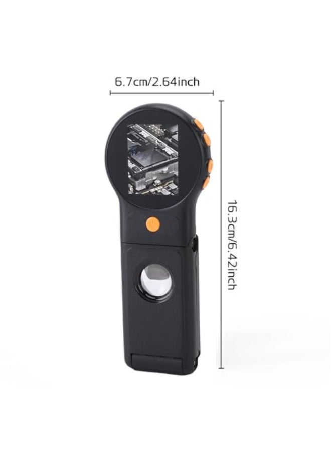 Generic مجهر رقمي محمول من زوميوزي، كاميرا ماكرو رقمية قابلة للطي بمنفذ USB مع 8 مصابيح LED، تكبير 500 مرة، شاشة 2 انش، تركيز تلقائي 1080P و2MP  - Image 3