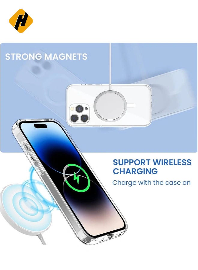 HuHa for iPhone 14 Pro Max Mag Safe Case, Magnetic iPhone 14 Pro Max Case Compatible with MagSafe, Crystal Clear Anti-Yellowing Scratch Resistant Phone Cover for iPhone 14 Pro Max 6.7 inch 2022  - Image 3
