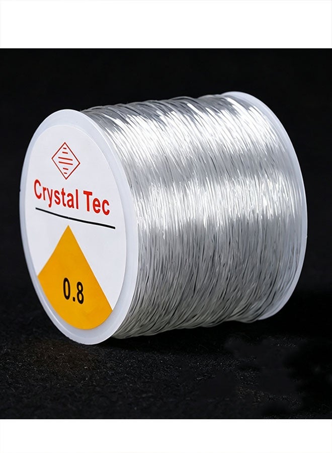 Happy D 100m Beaded Crystal Elastic Line .DIY Handmade Jewelry Accessories.Transparent Elastic Beaded Thread（0.8mm） - Image 1