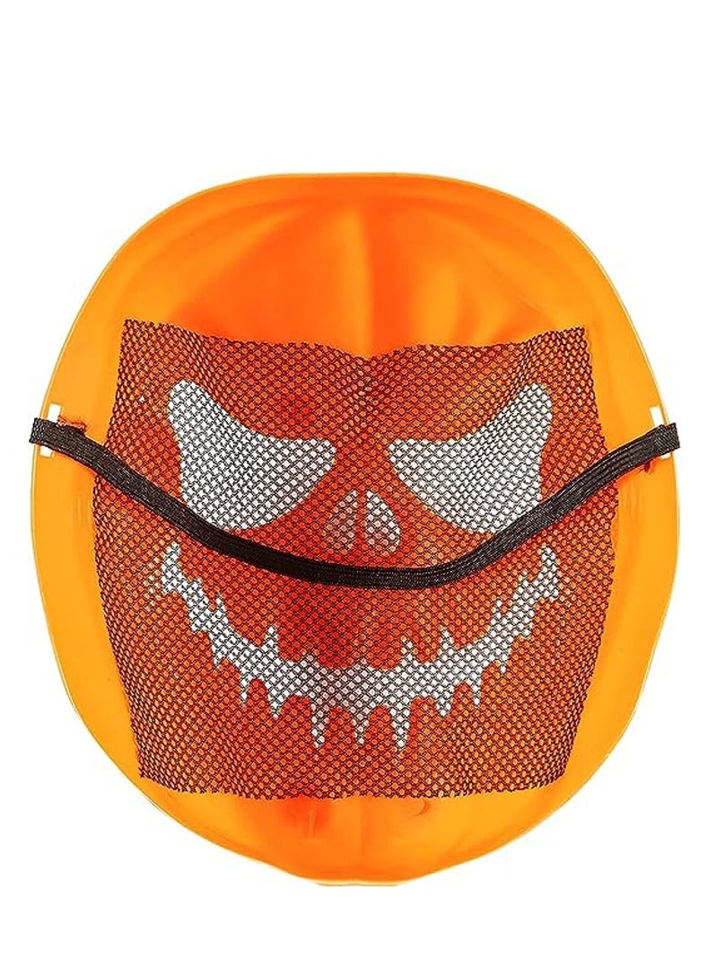 Brain Giggles BrainGiggles Scary Pumpkin Halloween Mask, Durable, Adjustable Full Face Halloween Costume Mask for Men & Women, Masquerade & Halloween Cosplay Party face cover for adults ,(Pumpkin Mask). - Image 3