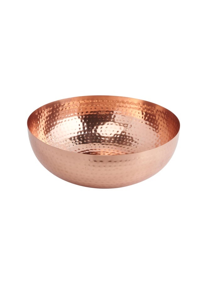Creative Co-op Round Hammered Metal Bowl Copper Finish  - Image 1