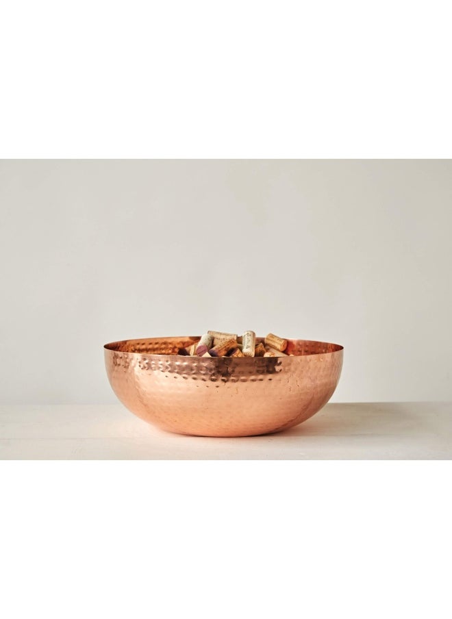Creative Co-op Round Hammered Metal Bowl Copper Finish  - Image 3