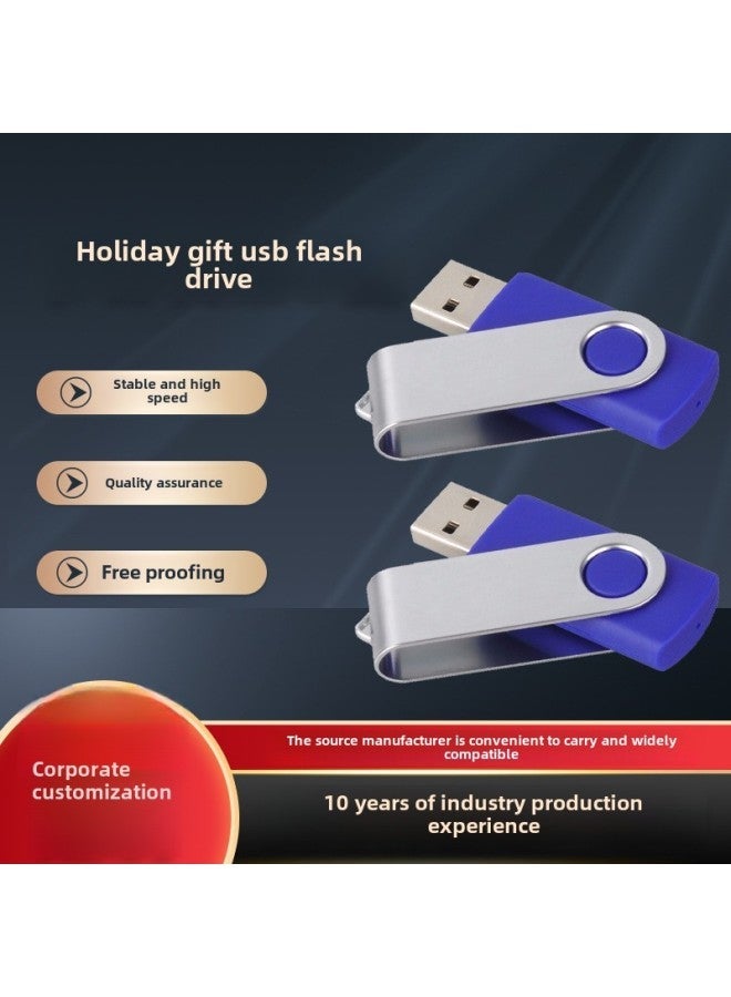 4GB USB2.0 Rotary U Disk Bidding Advertising High Speed Promotional Gift Customization-Colour:Usb2.0 Color Random-Capacity:4GB  - Image 2