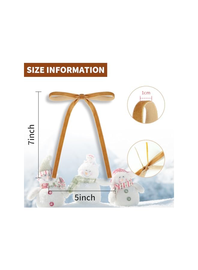 The Bros 24 قطعة من أقواس عيد الميلاد المخملية 5 × 7 بوصة رباط مخملي صغير هدية لقوس زينة شجرة عيد الميلاد أو الحرف اليدوية إكليل الزهور الزينة الداخلية والخارجية للمنزل (كاكي) - Image 2