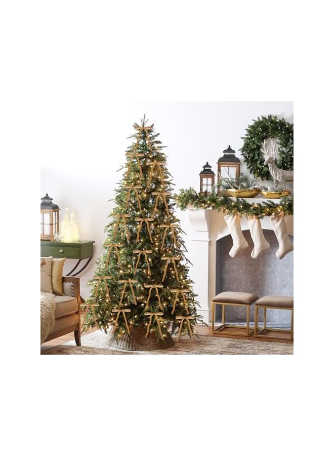 The Bros 24 قطعة من أقواس عيد الميلاد المخملية 5 × 7 بوصة رباط مخملي صغير هدية لقوس زينة شجرة عيد الميلاد أو الحرف اليدوية إكليل الزهور الزينة الداخلية والخارجية للمنزل (كاكي) - Image 4