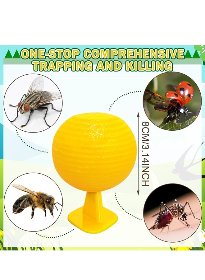 4PCS Fruit Fly Sticky Trap Balls Fungus Gnat Killer Bug Catcher Gnat Trap Insect Traps, 8CM - Image 2