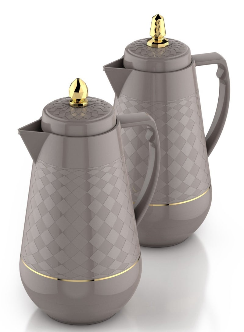Home Master 1-liter tea thermos set from home master – Elegant design with a double thermal insulation to keep hot and cold for long hours.  - Image 1