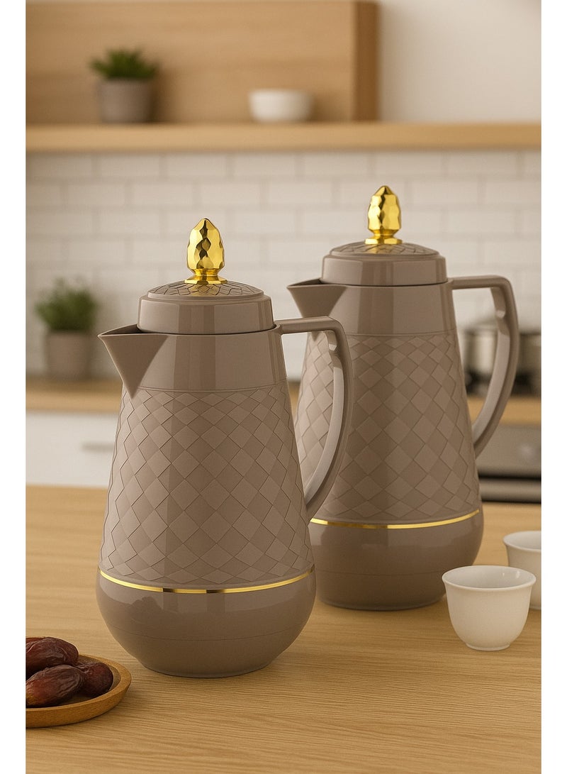 Home Master 1-liter tea thermos set from home master – Elegant design with a double thermal insulation to keep hot and cold for long hours.  - Image 2