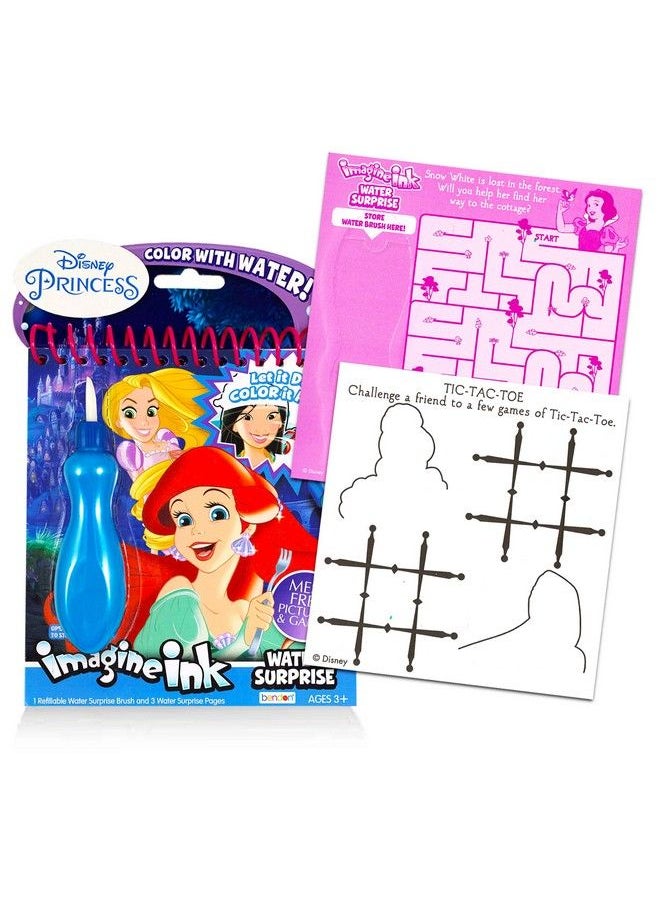 Disney Studios - Disney Princess Paint With Water Super Set For Girls Bundle ~ 3 Deluxe Paint Books With Water Surprise Brushes (Disney Princess Frozen Minnie Mouse) - Image 1