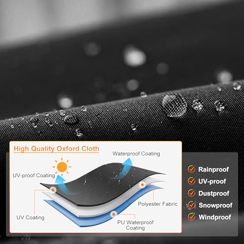 Tokept ATV Cover Waterproof, Heavy Duty Windproof Quad Covers, All Weather Protection 4 Wheeler Covers, Premium Accessories fit for Kawasaki, Honda, Polaris, Yamaha, 82'' (Black, XL) - Image 4