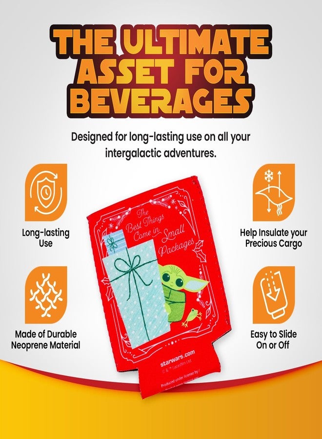 سيلفر بوفالو ستار وورز: ذا ماندالوريان هوليداي غروغو نيوبرين كان هاغر | غلاف عازل للبيرة والمشروبات الغازية وغيرها من المشروبات | يناسب معظم العلب سعة 12 أونصة - Image 5