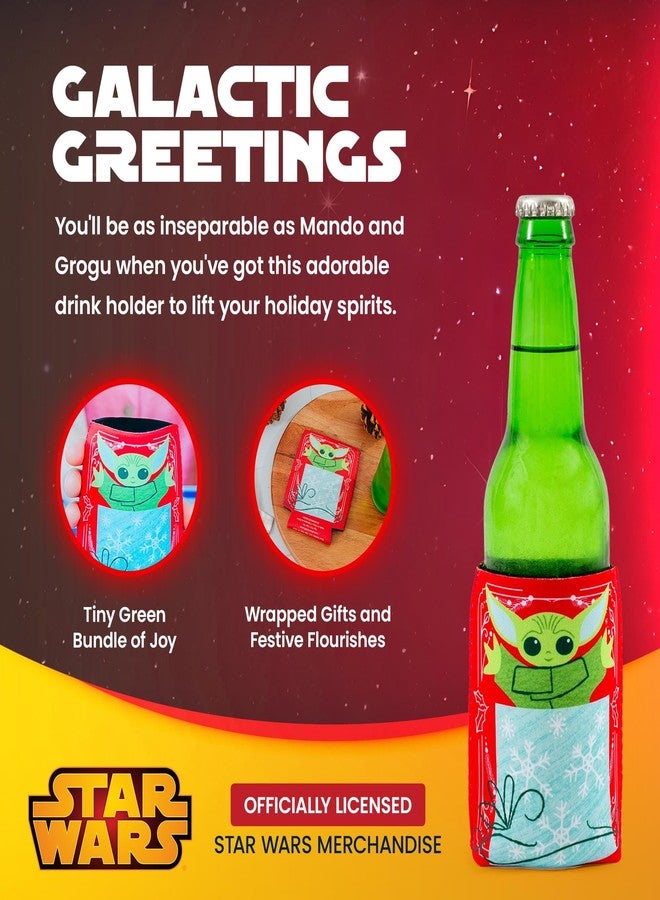 سيلفر بوفالو ستار وورز: ذا ماندالوريان هوليداي غروغو نيوبرين كان هاغر | غلاف عازل للبيرة والمشروبات الغازية وغيرها من المشروبات | يناسب معظم العلب سعة 12 أونصة - Image 3