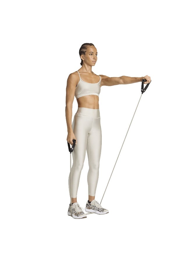 Adidas Opt Ess Shine L Grey Training Tights For Women 2XS  - Image 4