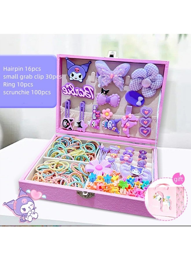 JCB CHIC Jewelry Box with Hair Accessories Set,Kids Hair Accessories Set Jewelry Box Organizer with 159pcs  hair accessories Including Clips, Ties, Barrettes, Bows - Image 1