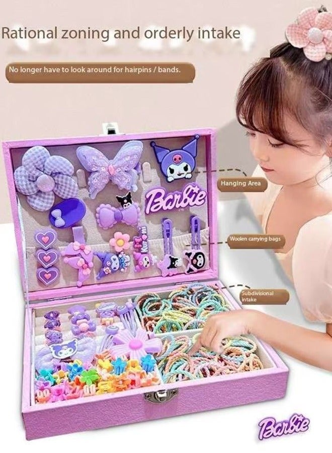 JCB CHIC Jewelry Box with Hair Accessories Set,Kids Hair Accessories Set Jewelry Box Organizer with 159pcs  hair accessories Including Clips, Ties, Barrettes, Bows - Image 2