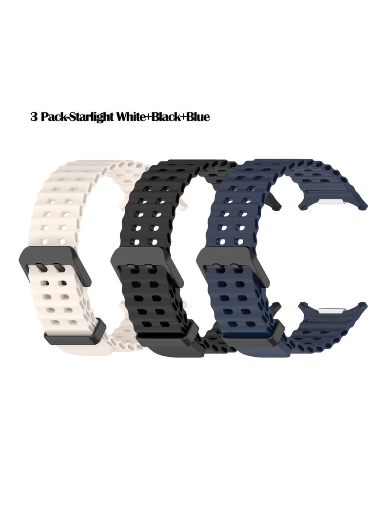 3 Pack Samsung Galaxy Watch Ultra 2025 47mm Soft Silicone Replacement Strap - High Quality, Lightweight, Stylish  Durable - Easy Installation - Replacement Strap for Samsung Galaxy Watch Ultra 2025 47mm - Image 1