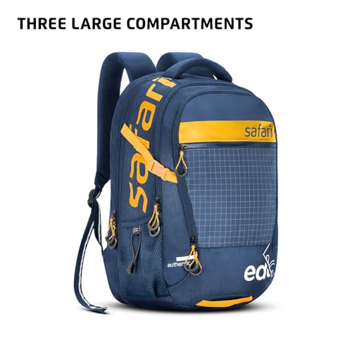Safari Megapack 43L Expandable Laptop Backpack Bag for Men and Women, School Bag for Boys & Girls, Casual Hiking Travel Bag with 3 Compartments, Compression Straps & Bottle holder, Color Blue - Image 5