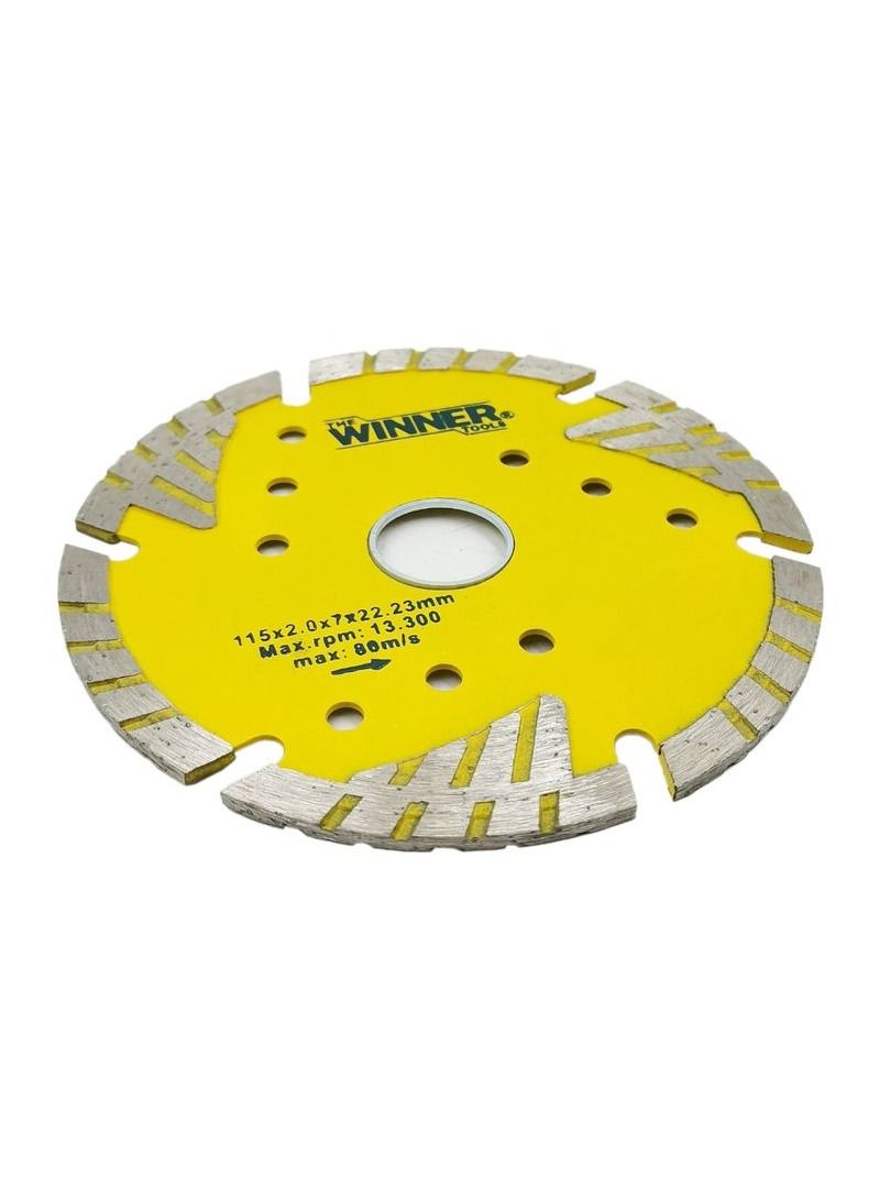Winner WINNER TOOLS WATCW04 115Diamond Wheel Turbo Type Cutting Blade Long Life 115x2.0x7x22.23mm Max.rpm 13.300, Max:80M S  - Image 3