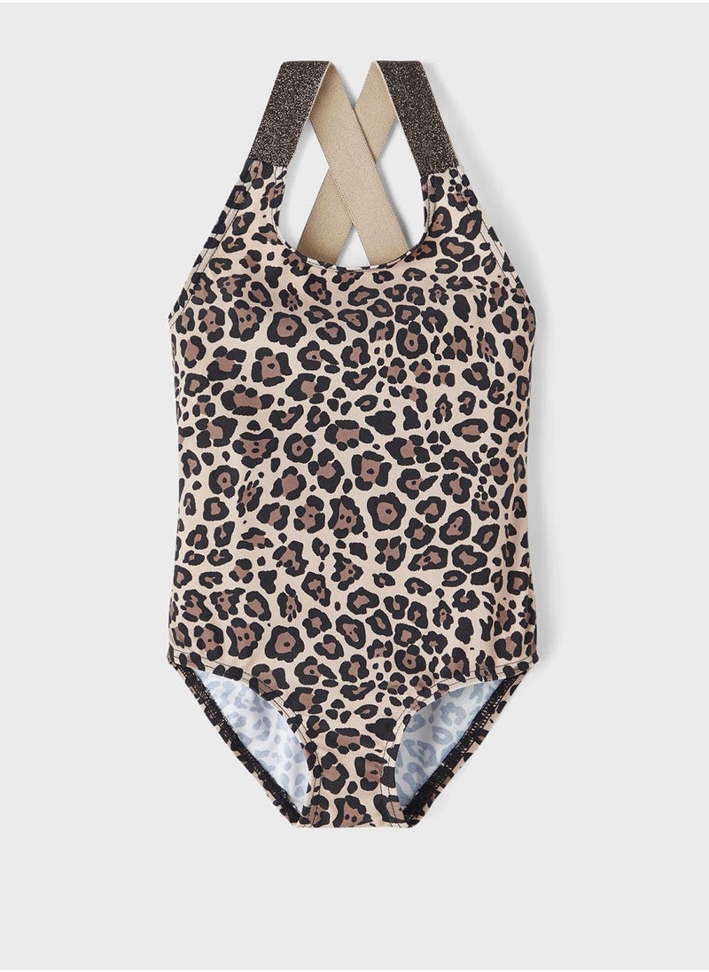 NAME IT - Kids Leopard Print Swimsuit - Image 1