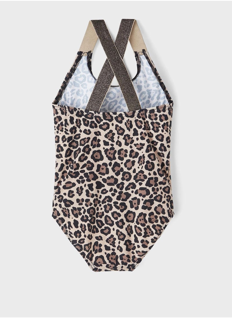NAME IT - Kids Leopard Print Swimsuit - Image 1