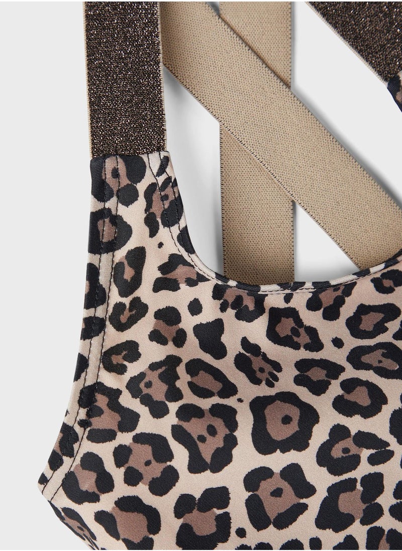 NAME IT - Kids Leopard Print Swimsuit - Image 1
