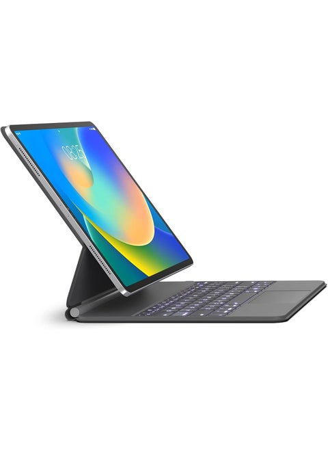 Arabic and English bilingual keyboard Keyboard Case for iPad Air 13 (M3 2025 / M2 2024) and iPad Pro 12.9 inch 6th / 5th / 4th / 3rd Generation – Magic-Style Magnetic Keyboard Case with Multi-Touch Trackpad – Floating Cantilever Stand