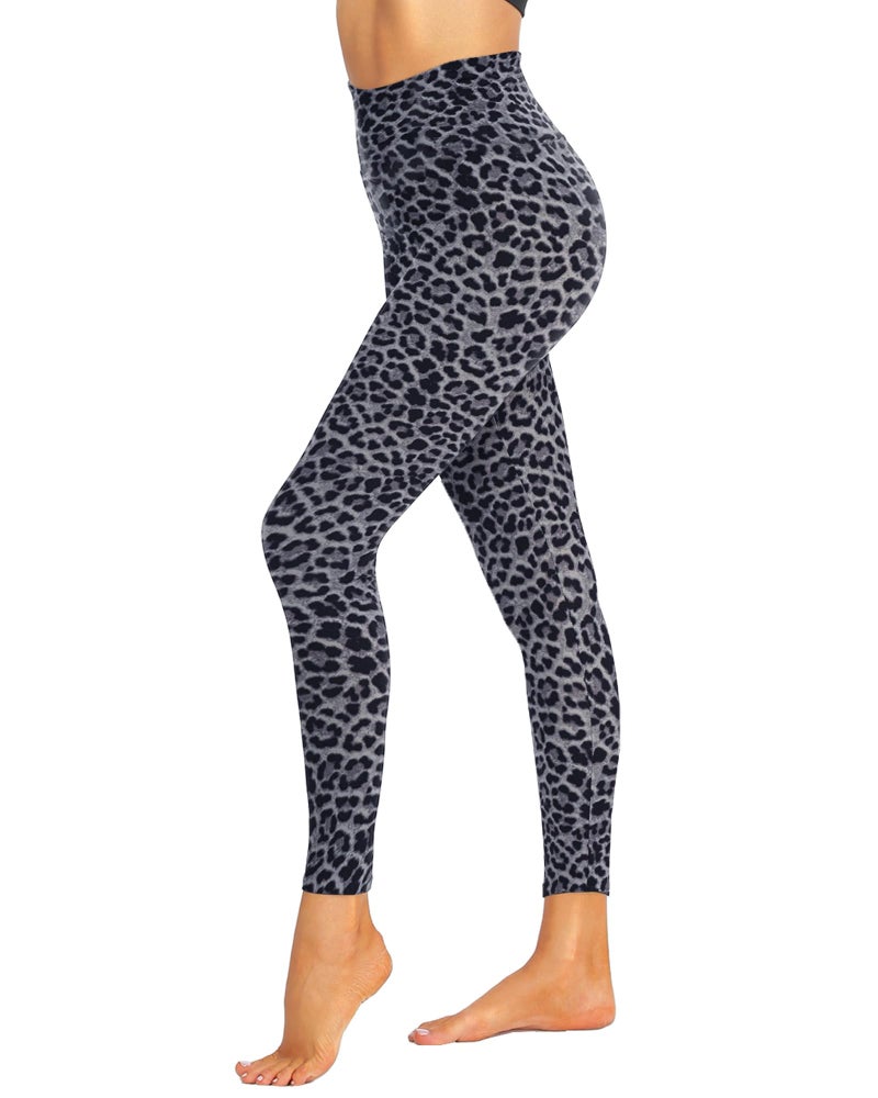 ZOOSIXX High Waisted Leggings for Women - Tummy Control Soft Opaque Printed Pants with Camo, Leopard for Workout Skating - Image 1