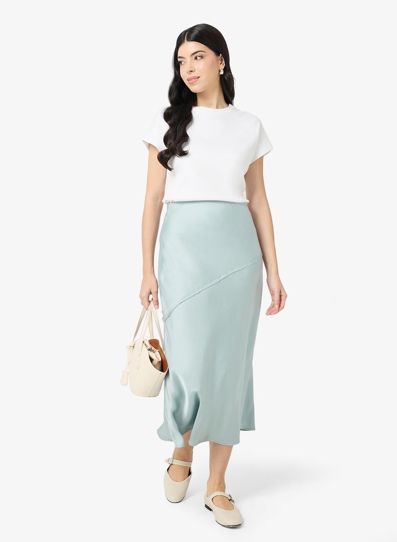 VERO MODA AWVINJA HW 7/8 SATIN SKIRT - Image 4