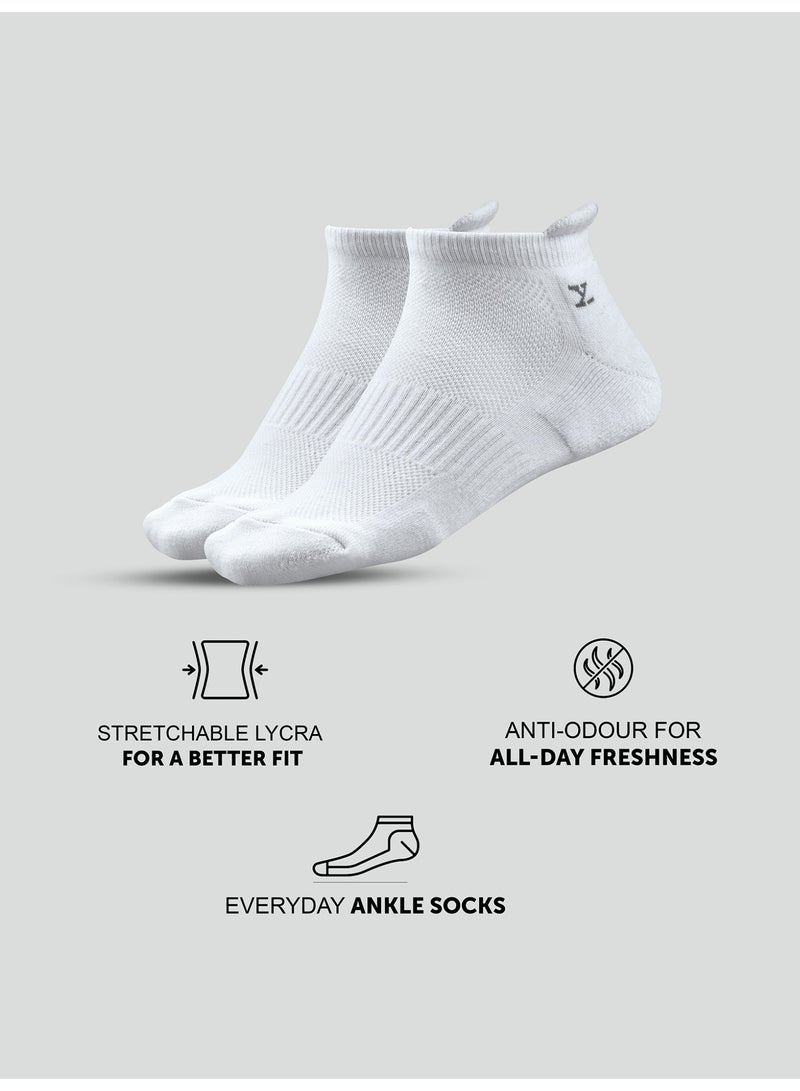 XYXX XYXX Men's Cotton Blend Modern Intellieaze Everyday Ankle-Length Socks With Odour-Free Freshness pack of 4 - Image 2