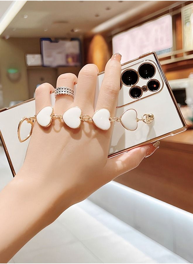 GROIC Phone Case For Samsung Galaxy S23 Ultra 6.8 Inch, Love Wrist Bracelet Cute Girl Phone Cover Soft Cushioning Silicone Shockproof Band Phone Shell For Galaxy S23 Ultra 6.8 Inch White  - Image 2