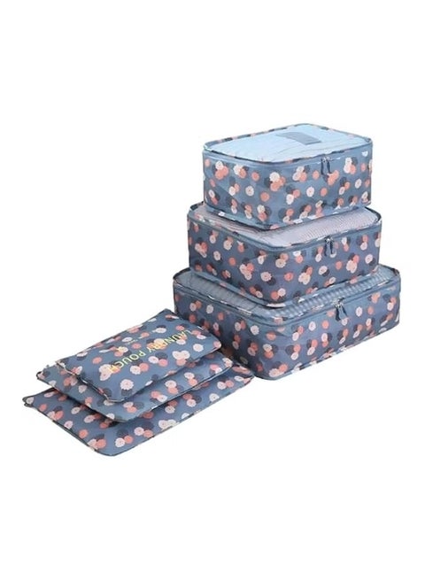طقم حقائب أمتعة السفر من 6 قطع أزرق/وردي/بيج